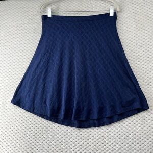 French Grey Skirt A-Line‎ Eyelet Navy Blue Casual Flared Mini M